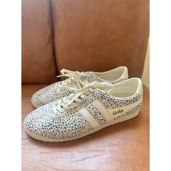 Gola Bullet Cheetah Size 10 Euro 41 CLA318 Cow Fur preppy classic Anthropologie - Picture 1 of 8